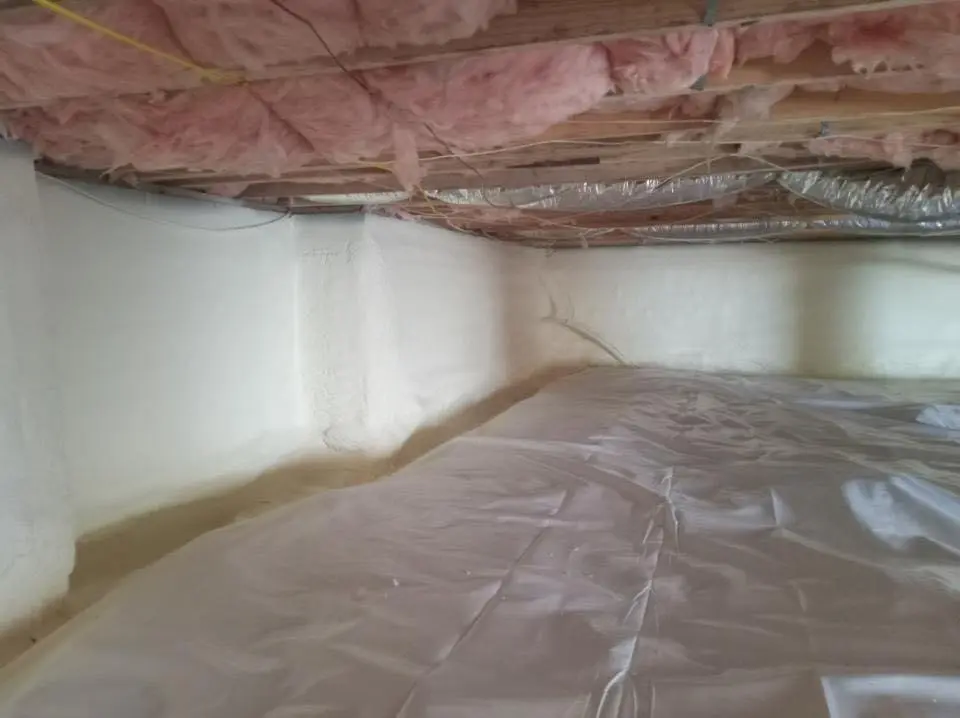Crawl space encapsulation with closed-cell spray foam for Flat Roof Repair in Attica